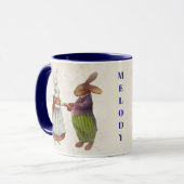  konijnenpaar in Victoriaans kleding Mok (Voorkant links)