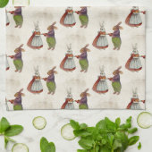 konijnenpaar in Victoriaans kleding Theedoek (Gevouwen)