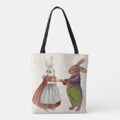konijnenpaar in Victoriaans kleding Tote Bag (Achterkant)