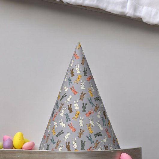 Konijnenpaashaas Cartoon Feesthoedjes