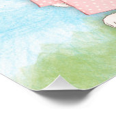 Konijnenparaplu & bloemen perfect poster (Hoek)