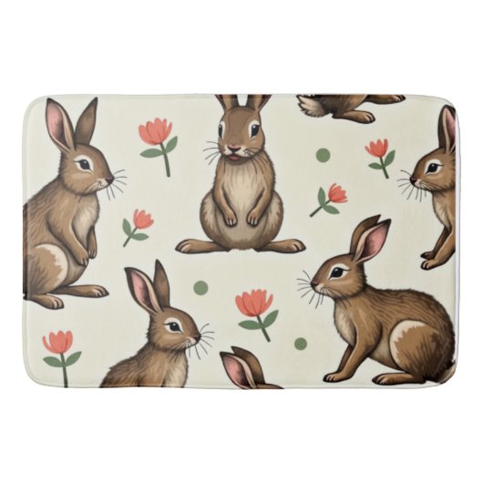  konijnenpatroon badmat (Voorkant)