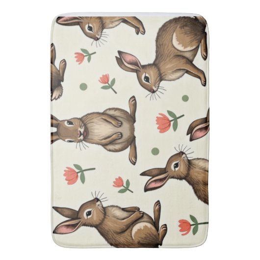  konijnenpatroon badmat (Voorkant Verticaal)