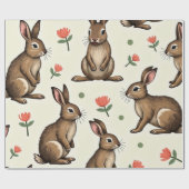 konijnenpatroon cadeaupapier (Vlak)