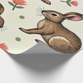 konijnenpatroon cadeaupapier (Hoek)