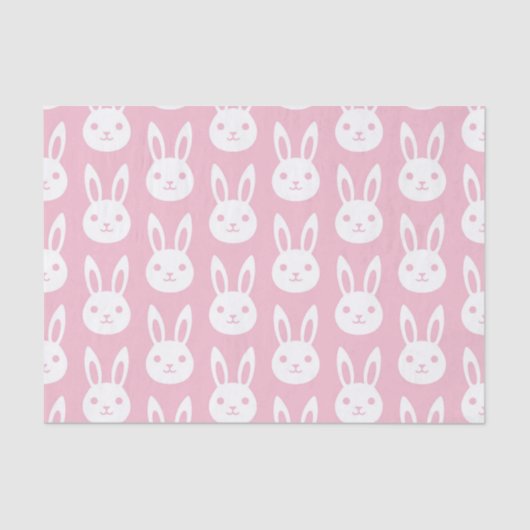 Konijnenpatroon roze tissuepapier (Voorkant)