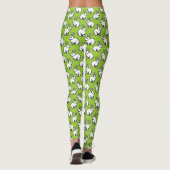 Konijnenpatroon - Zwart-wit met Martian Grn Leggings (Achterkant)