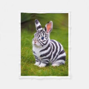Konijnenplaid Met Zebrastrepen Fleece Deken