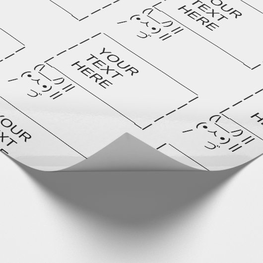 Konijnenprotestbord /  ASCII-tekst Cadeaupapier (Hoek)