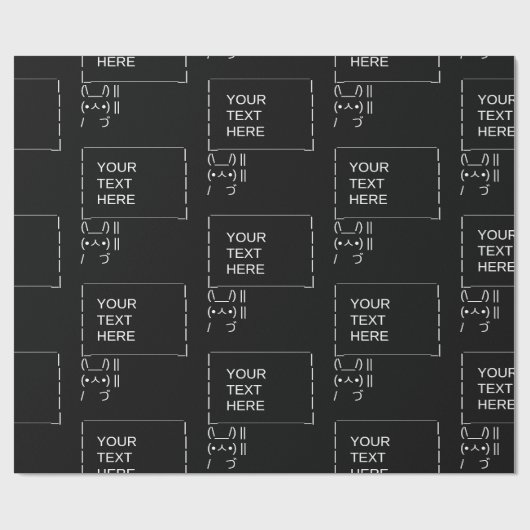 Konijnenprotestbord / ASCII-tekst Cadeaupapier (Vlak)