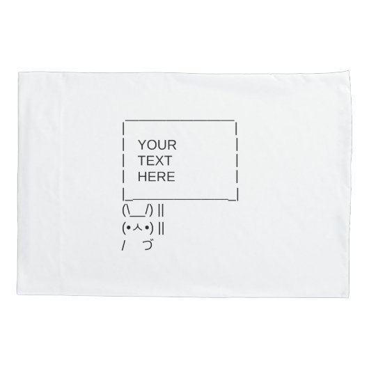 Konijnenprotestbord /  ASCII-tekst Kussensloop (Achterkant-Links)