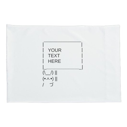 Konijnenprotestbord / ASCII-tekst Kussensloop (Achterkant-Rechts)