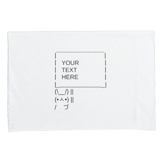 Konijnenprotestbord / ASCII-tekst Kussensloop (Voorkant-Rechts)