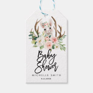 konijnenroze baby shower labels cadeaulabel