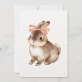Konijnenroze boog baby shower kaart (Achterkant)