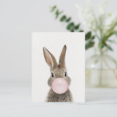 Konijnenroze knobbelkieuwmeel briefkaart (Staand voorkant)