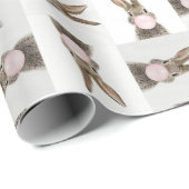 Konijnenroze knobbelkieuwmeel cadeaupapier (Rol Hoek)