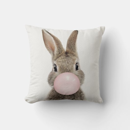 Konijnenroze knobbelkieuwmeel kussen (Voorkant)