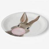 Konijnenroze knobbelkieuwmeel papieren bordje (Gekanteld)