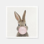 Konijnenroze knobbelkieuwmeel servet (Voorkant)