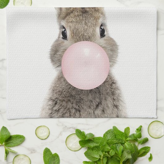 Konijnenroze knobbelkieuwmeel theedoek (Gevouwen)