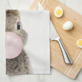 Konijnenroze knobbelkieuwmeel theedoek (Quarter Fold)