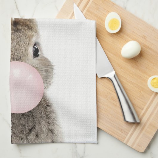 Konijnenroze knobbelkieuwmeel theedoek (Quarter Fold)