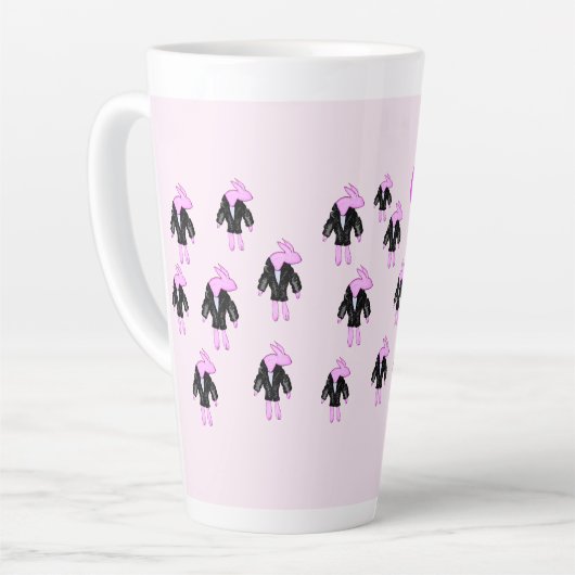 konijnenroze schattigheid latte mok (Linkerhoek)