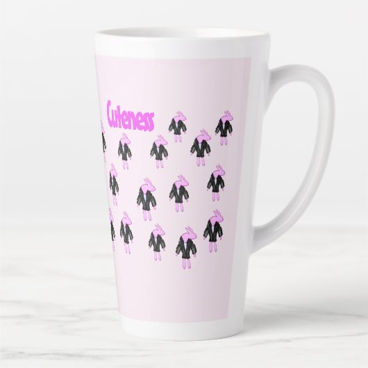 konijnenroze schattigheid latte mok (Rechts)