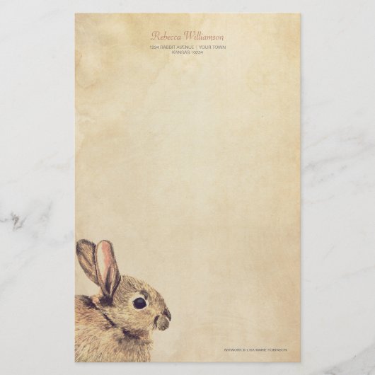 konijnenschets - Aangepaste schrijfbenodigdheden Briefpapier (Voorkant)