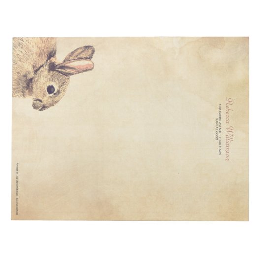 konijnenschets Gepersonaliseerd Notitieblok (Voorkant)
