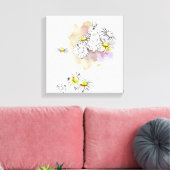 Konijnenschilderij Canvas Afdruk (Insitu (Woonkamer))