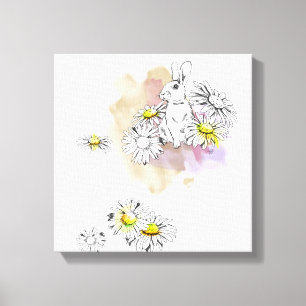 Konijnenschilderij Canvas Afdruk
