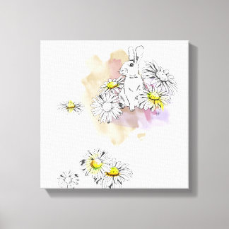 Konijnenschilderij Canvas Afdruk