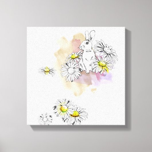 Konijnenschilderij Canvas Afdruk (Voorkant)