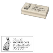  Konijnenteken Familienaam Retouradres Rubberstempel (Gestempeld)