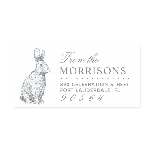  Konijnenteken Familienaam Retouradres Zelfinktende Stempel (Design)