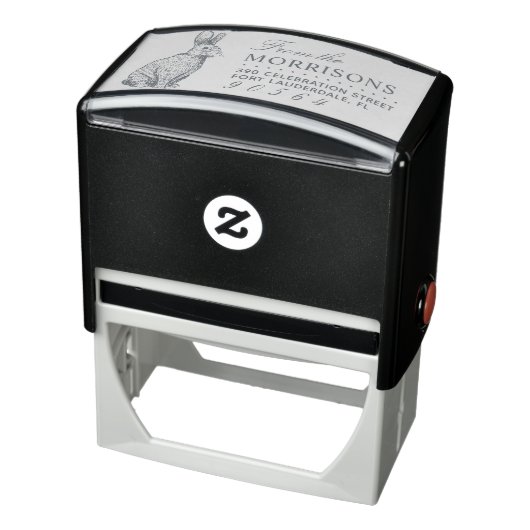 Konijnenteken Familienaam Retouradres Zelfinktende Stempel (Product)