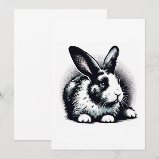 konijnentekening kaart (Voorkant / Achterkant)