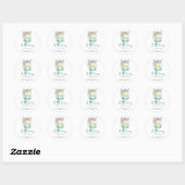 Konijnenthema baby shower ronde sticker (Vel)