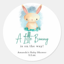 Konijnenthema baby shower ronde sticker