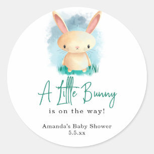 Konijnenthema baby shower ronde sticker