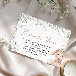 Konijnenthema Dankkaart voor Baby Shower Informatiekaartje