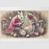 Konijnentijdwaarnemer  Wonderland Decoupage Tissuepapier (Voorkant)