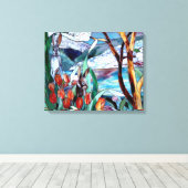 Konijnentuin Glas in lood op Verpakte Canvas Art (Insitu (Houten vloer))