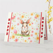 Konijnenvakantie Easter Modern Collectie Kaart (Gele Bloem)