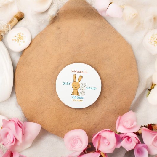 Konijnenvlees Baby shower Ronde Sticker