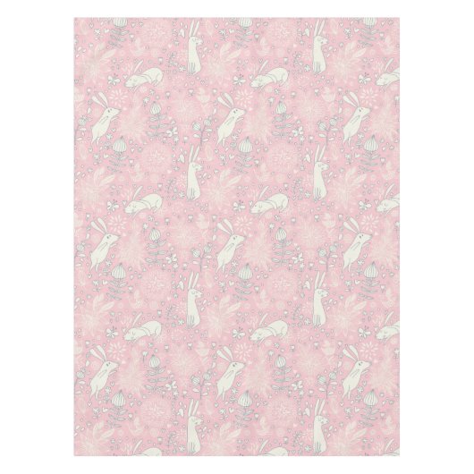  konijnenvlinder bloempastel roze paaspaaspaasje tafelkleed (Voorkant)