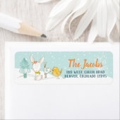 Konijnenvogels Kerstvakantie Etiket (Insitu)