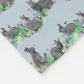 Konijnenweide fleece deken (lichtblauw) (Hoek)